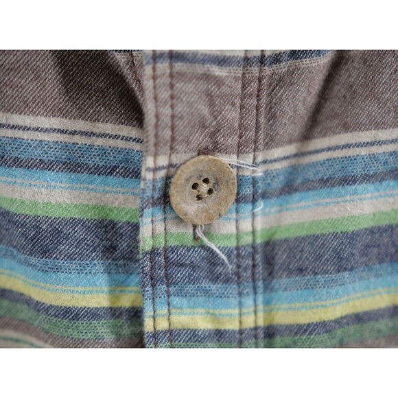 PRPS Goods & Co Striped Multicolor Flannel Button Up Shirt Size XL - Picture 5 of 8